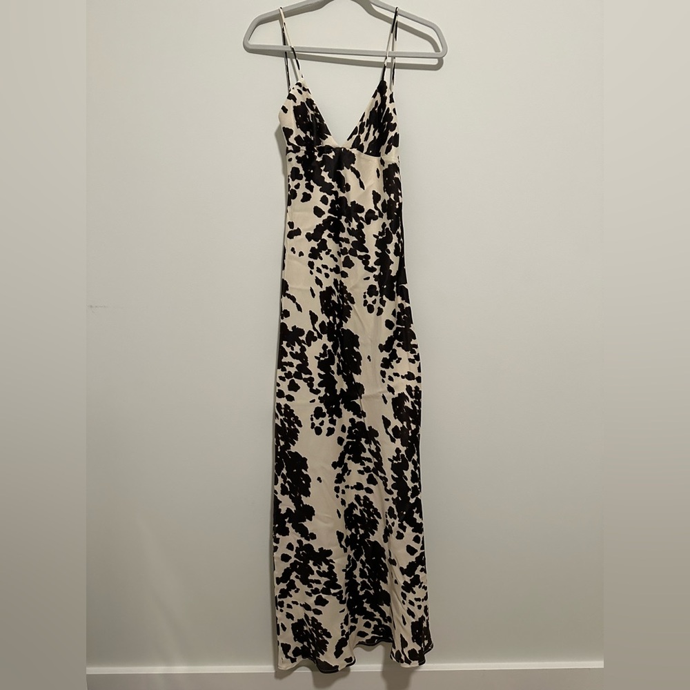 Zara silky animal print dress